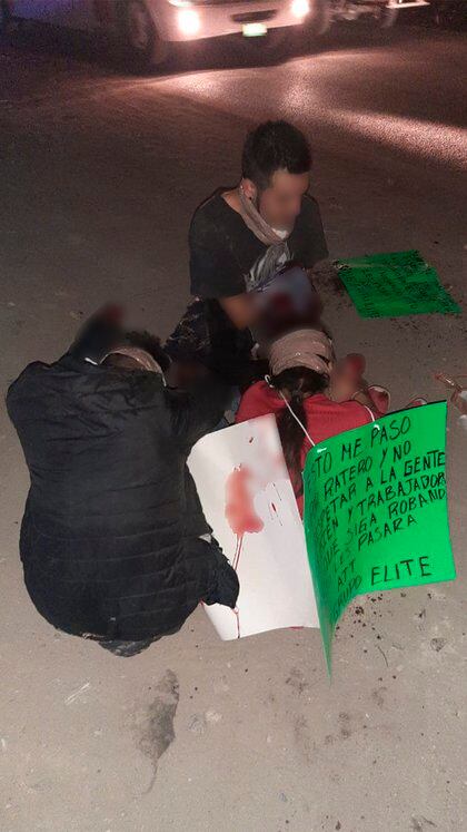Los dos sujetos y la joven embarazada fueron arrojados de un automóvil en la carretera Silao-Trejo, en la colonia La Estrella (Foto: Twitter/@fernand17704066)