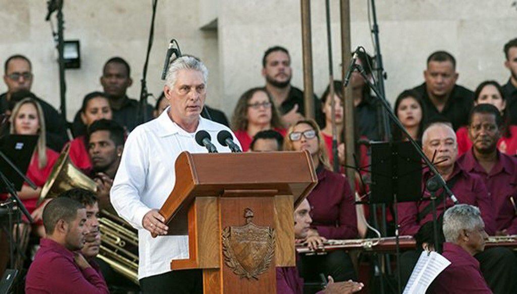 Miguel Diaz Canel, durante el acto por el 60 aniversario de la Revolución Cubana (AFP) 