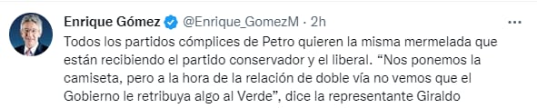 Enrique Gómez cuestiona la presunta mermelada que recibieron varios  partidos.
