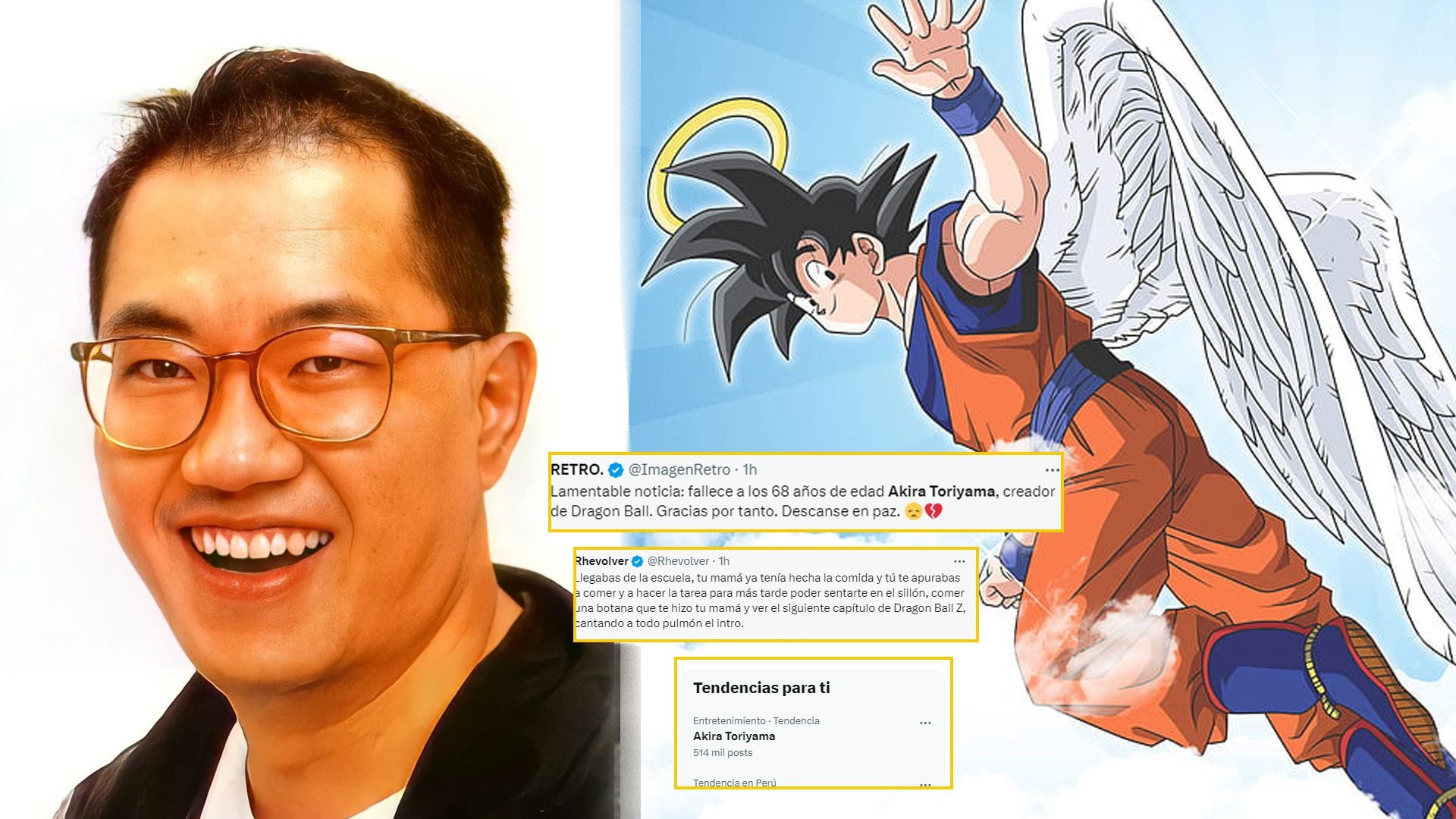 Fallece a los 68 años Akira Toriyama, creador de 'Dragon Ball': Conmoción entre los fans peruanos. (Composición: Infobae)