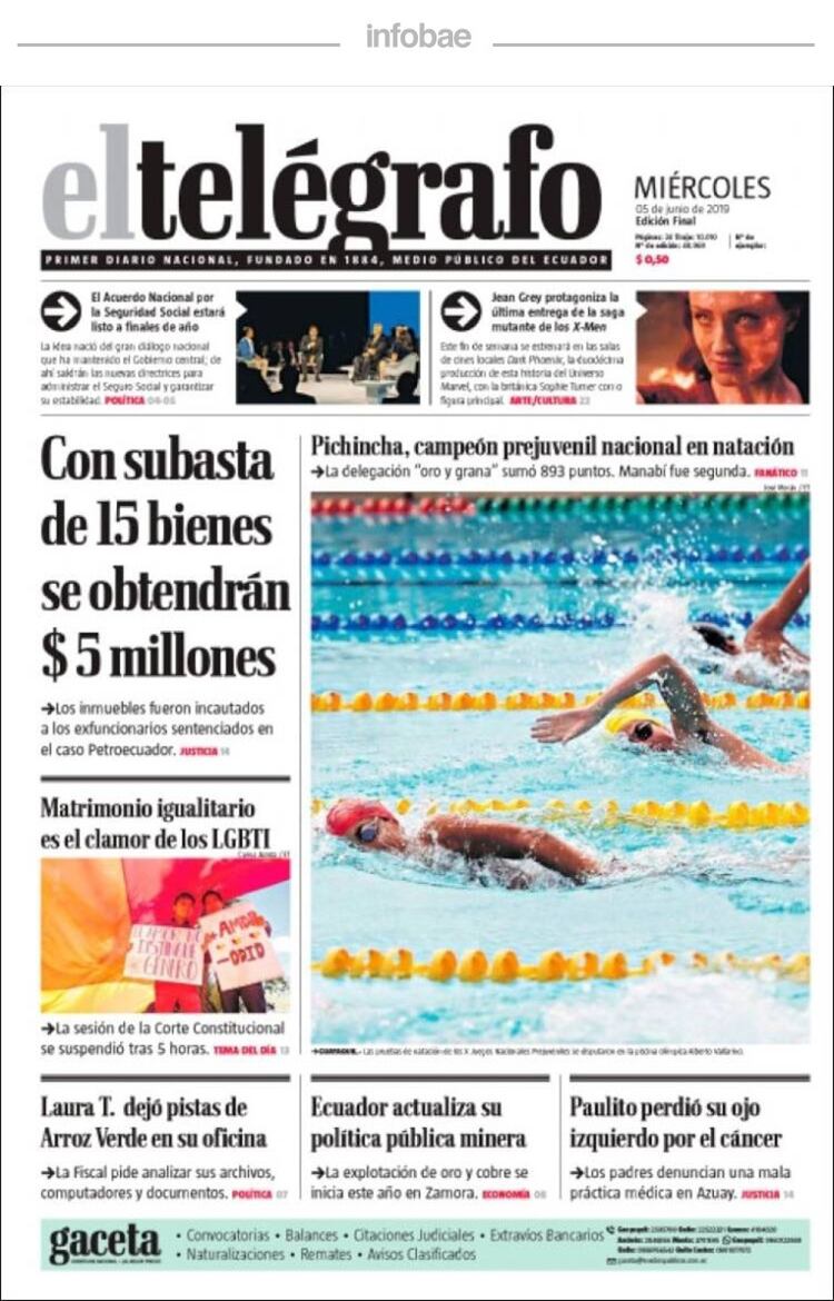 El Telegrafo Ecuador 5 De Junio De 2019 Infobae