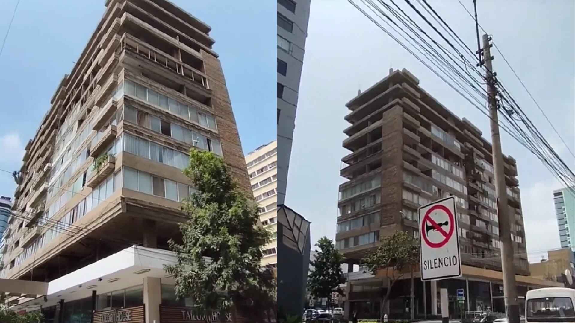 El edificio sin terminar de Miraflores: sus delgadas columnas no soportarían un terremoto, pero todavía alberga inquilinos