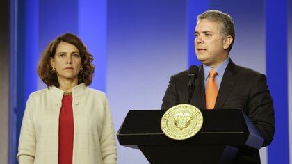 Nancy Gutiérrez, consejera presidencial y el presidente de Colombia, Iván Duque. Foto: Colprensa.