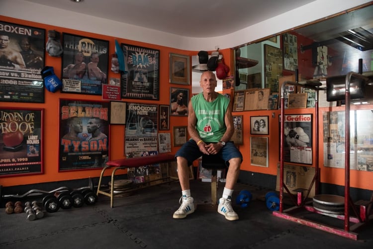 Castellini, hoy, en su gimnasio de la Ciudad de Buenos Aires