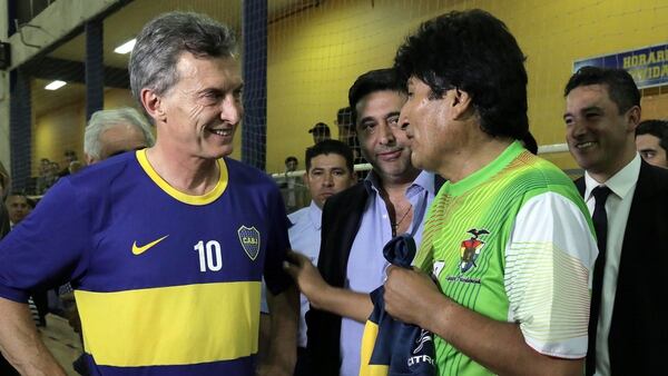 Mauricio Macri y Evo Morales (NA)