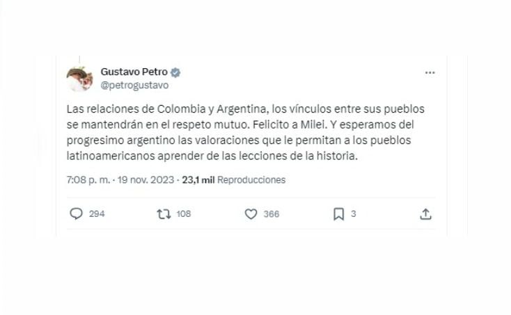 Gustavo Petro confirmó que relaciones con Argentina se mantendrán