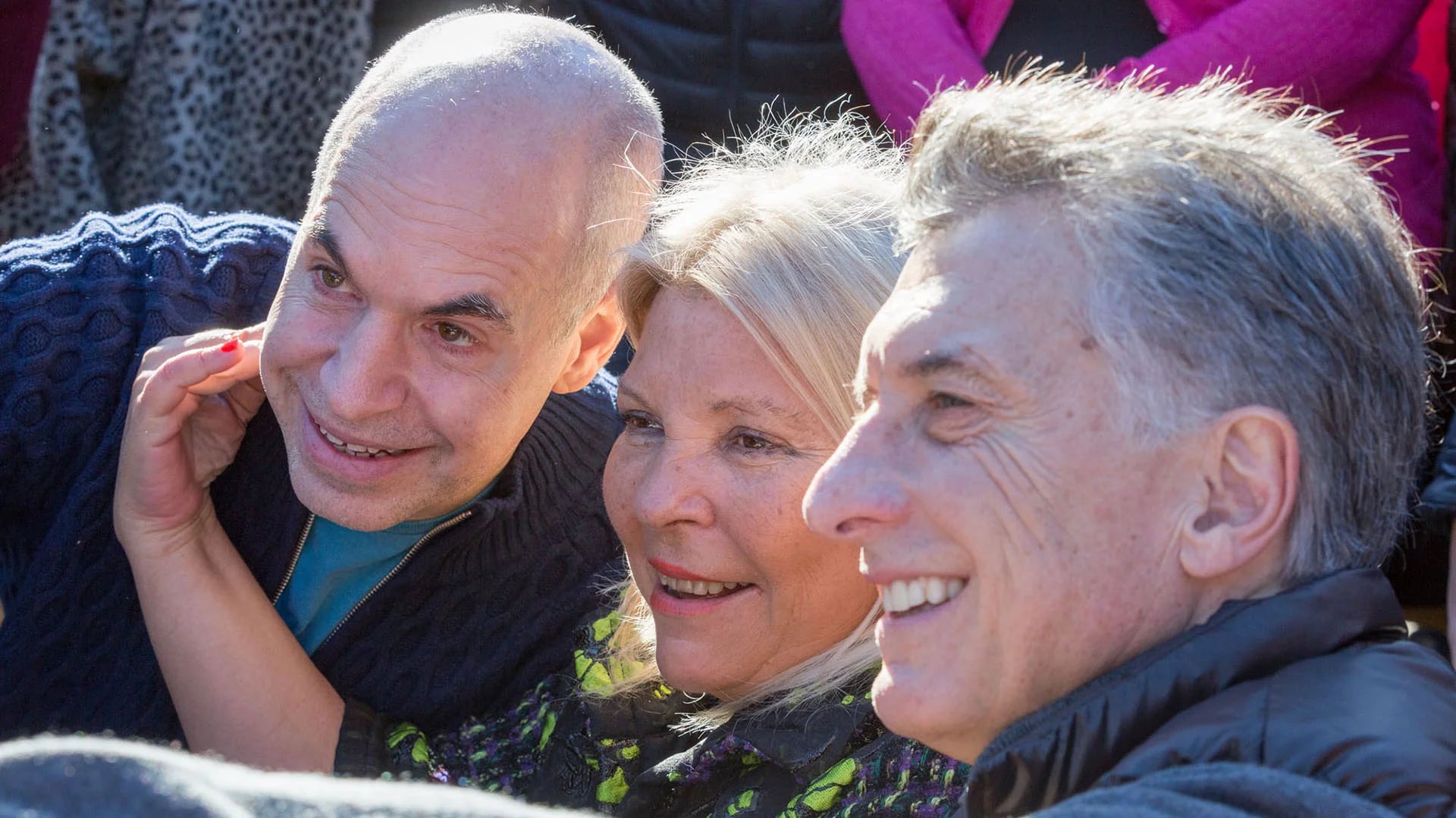 Mauricio Macri, Elisa Carrió y Horacio Rodríguez Larreta