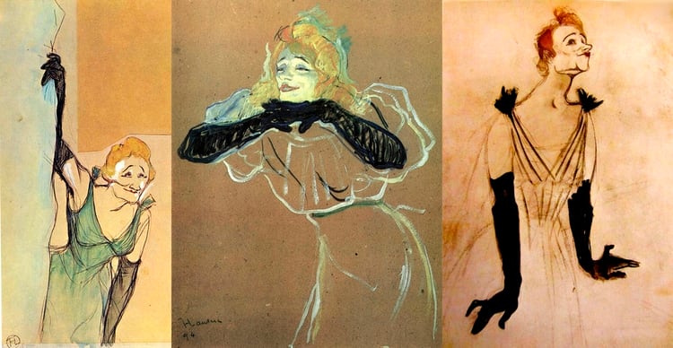 Yvette Guilbert, representada por Toulouse-Lautrec 