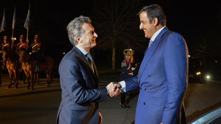 Mauricio Macri junto al Emir de Qatar 