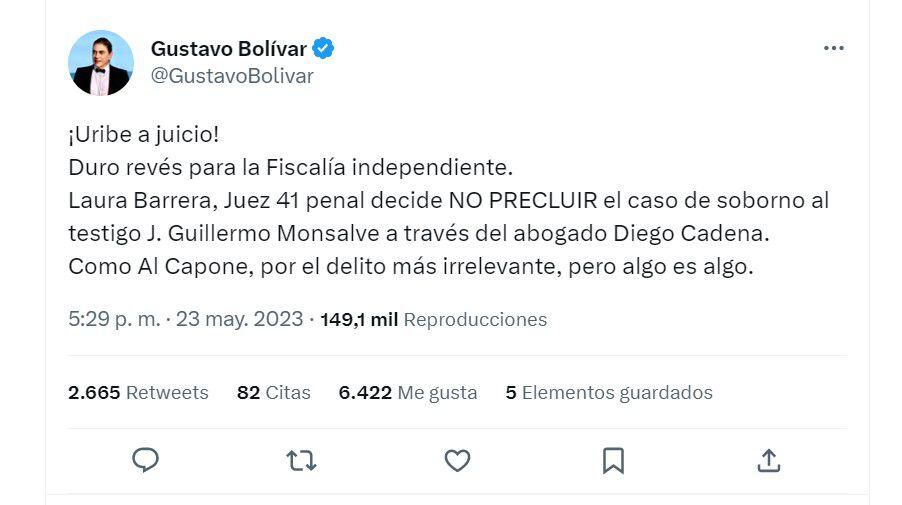 Uribe y Bolívar se tiran barro en Twitter: el caso del expresidente desató nuevo agarrón.