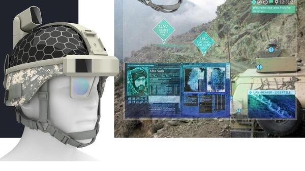 El casco recibe información en tiempo real de los nanosatélites y drones