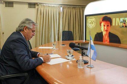 Alberto Fernández se reunió con la jefa del FMI, Kristalina Georgieva