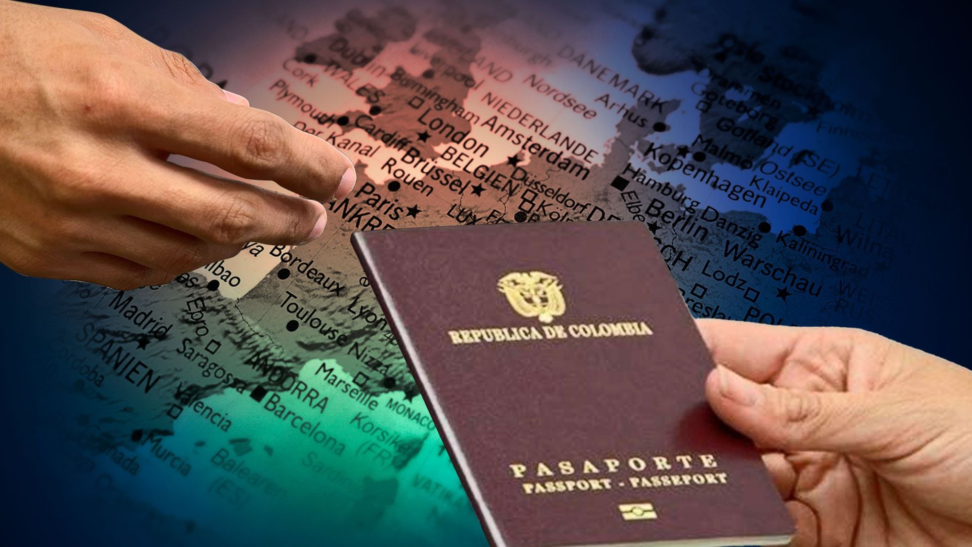 Pasaporte colombiano viajes a Europa-Colombia