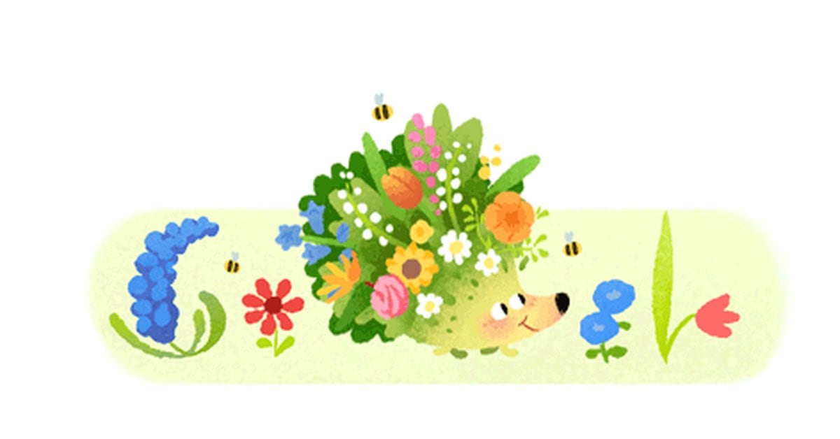 The Google doodle announcing the Spring equinox 2021