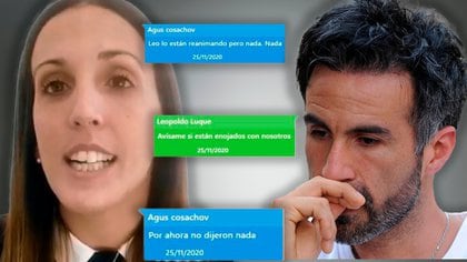 El chat donde Agustina Cosachov le dice a Leopoldo Luque que Maradona murió