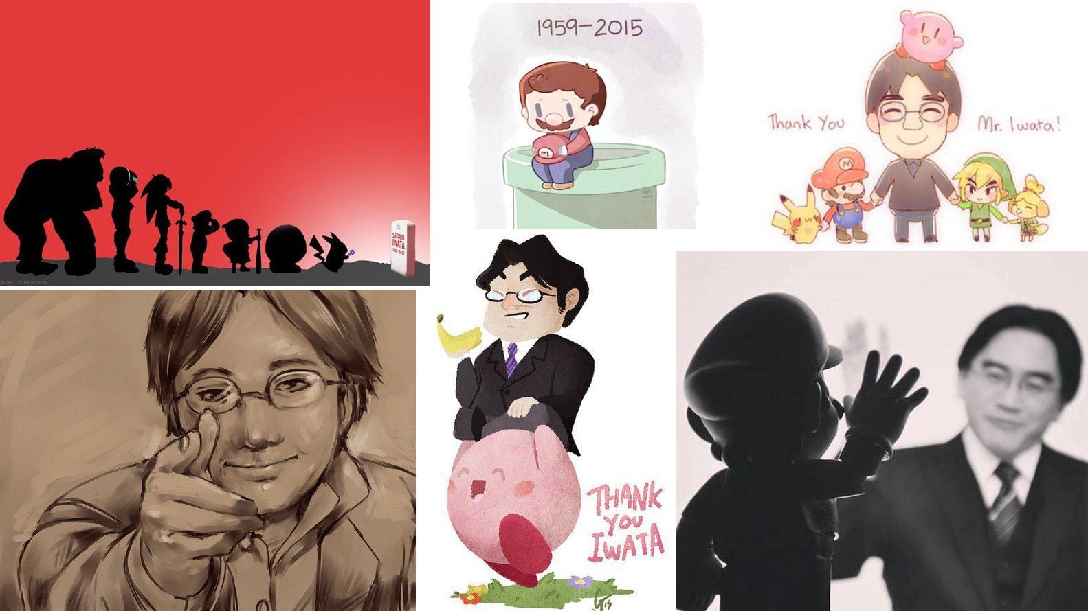Algunos de los homenajes realizados tras la muerte de Satoru Iwata. 