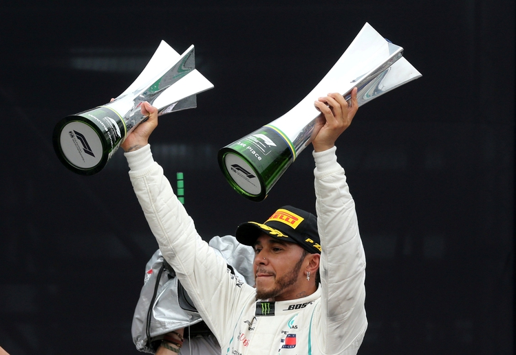 Hamilton celebra tras ganar en Brasil en el 2018 (Foto: Reuters)