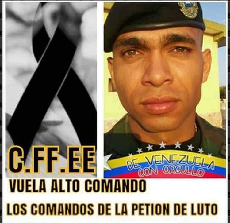 El teniente venezolano (Ej) Roberto Ulpin González, asesinado por el ELN