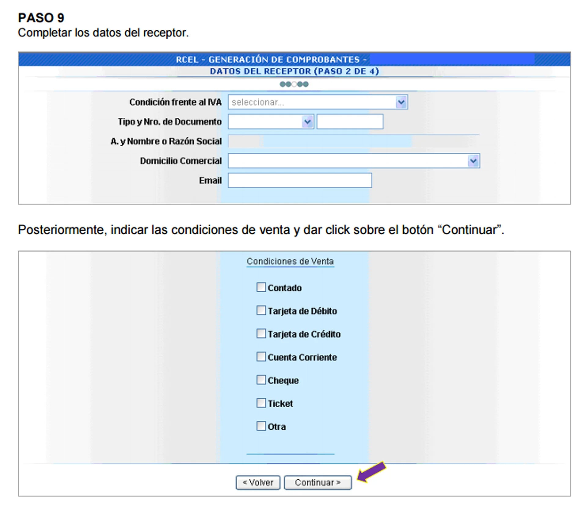 Se deberá precisar la forma del sistema de cobro de la factura