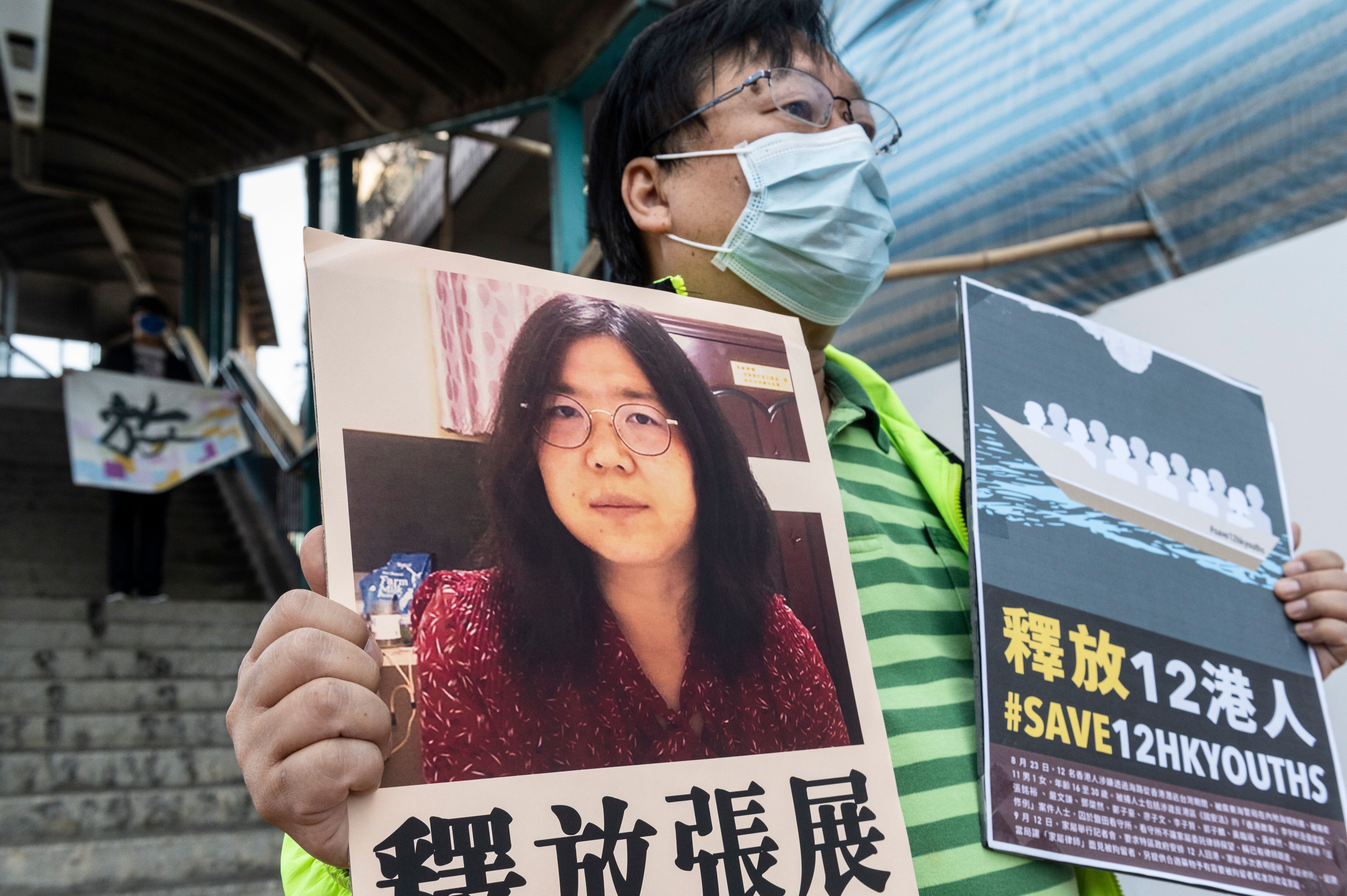 Demonstrations in Hong Kong in support of Chinese journalist Zhang Zhan (EFE / EPA / MIGUEL CANDELA / ARCHIVE)