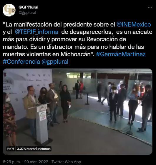 Senator Germán Martínez sent “to hell” the Revocation of AMLO's Mandate