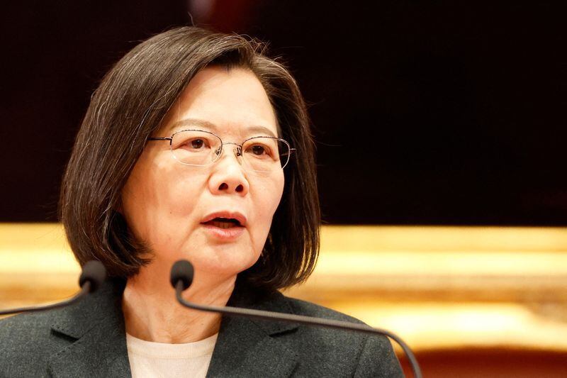 FOTO DE ARCHIVO: La presidenta de Taiwán, Tsai Ing-wen, durante una rueda de prensa en la oficina presidencial en Taipéi, Taiwán, 27 de enero de 2023. REUTERS/Carlos Garcia Rawlins