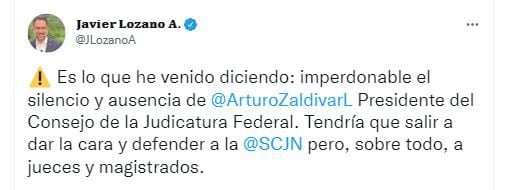 Javier Lozano aseguró que Zaldívar debería defender a jueces de la SCJN. (Foto: captura de pantalla)
