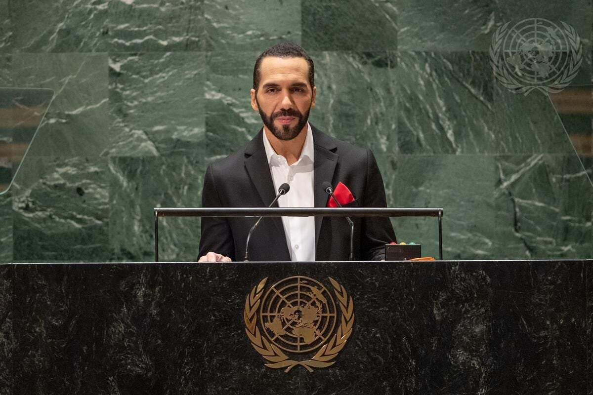 20/09/2023 El presidente de El Salvador, Nayib Bukele, alardeó de su política de seguridad pública en su discurso ante la Asamblea General de la ONU