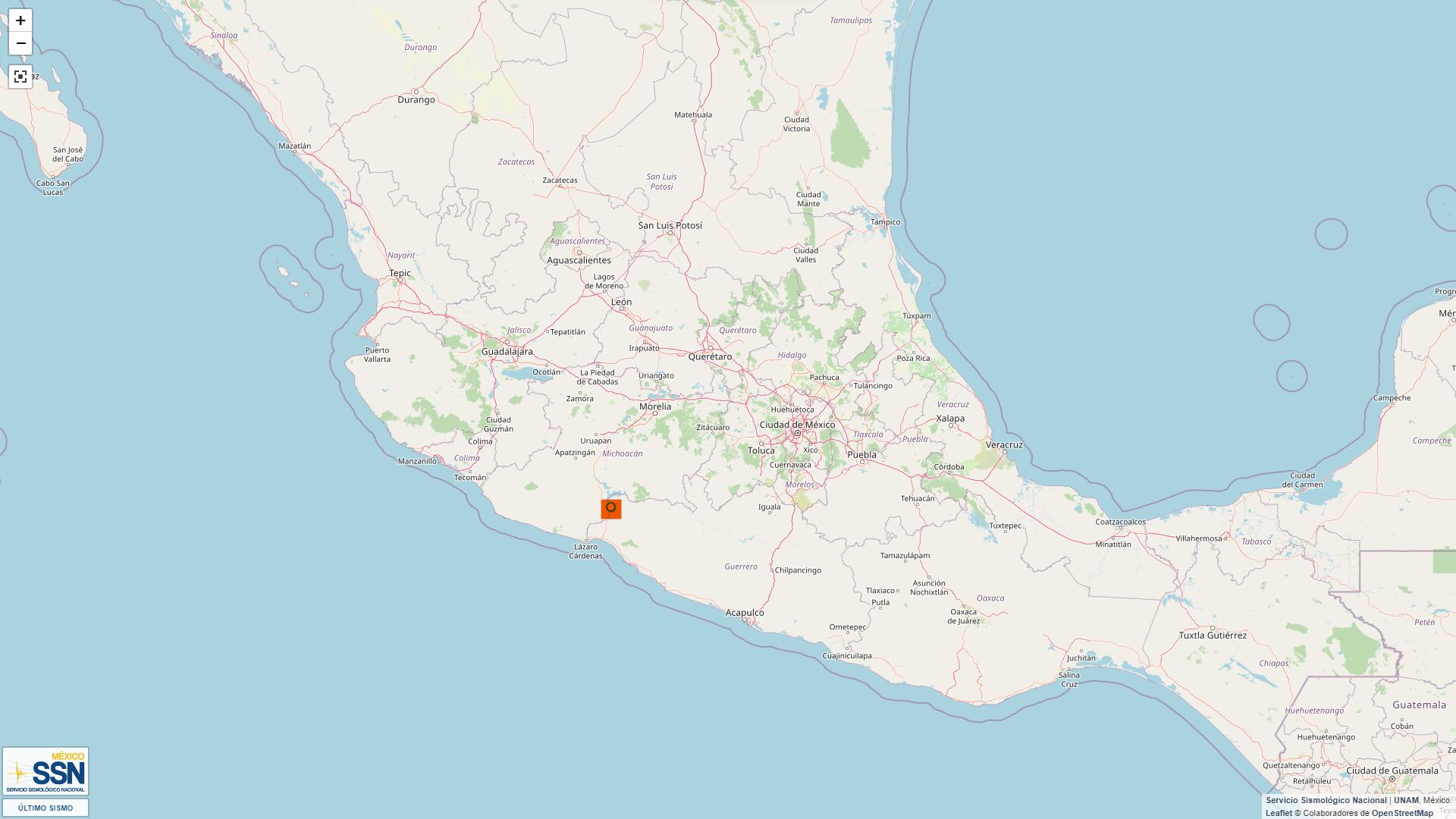 Sismo en México este 26 de julio de 2023. Foto: SSN