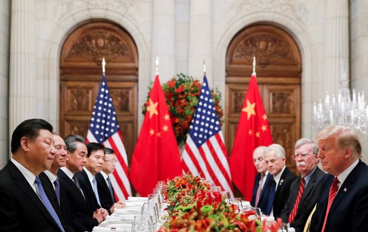 La cumbre entre las delegaciones de Estados Unidos y China en el marco de la cumbre del G20 2018. Foto: Reuters