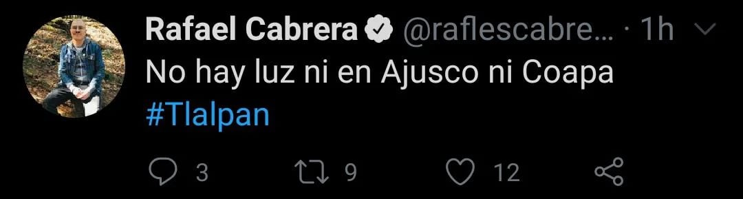 Algunos internautas reportaron que también hubo afectaciones en la Ciudad de México, principalmente en las demarcaciones del Ajusto y de Coapa, en la alcaldía Tlalpan (Foto: Twitter/@raflescabrera)