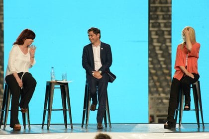 Cristina Kirchner, Axel Kicillof y Verónica Magario (Marcos Gomez)