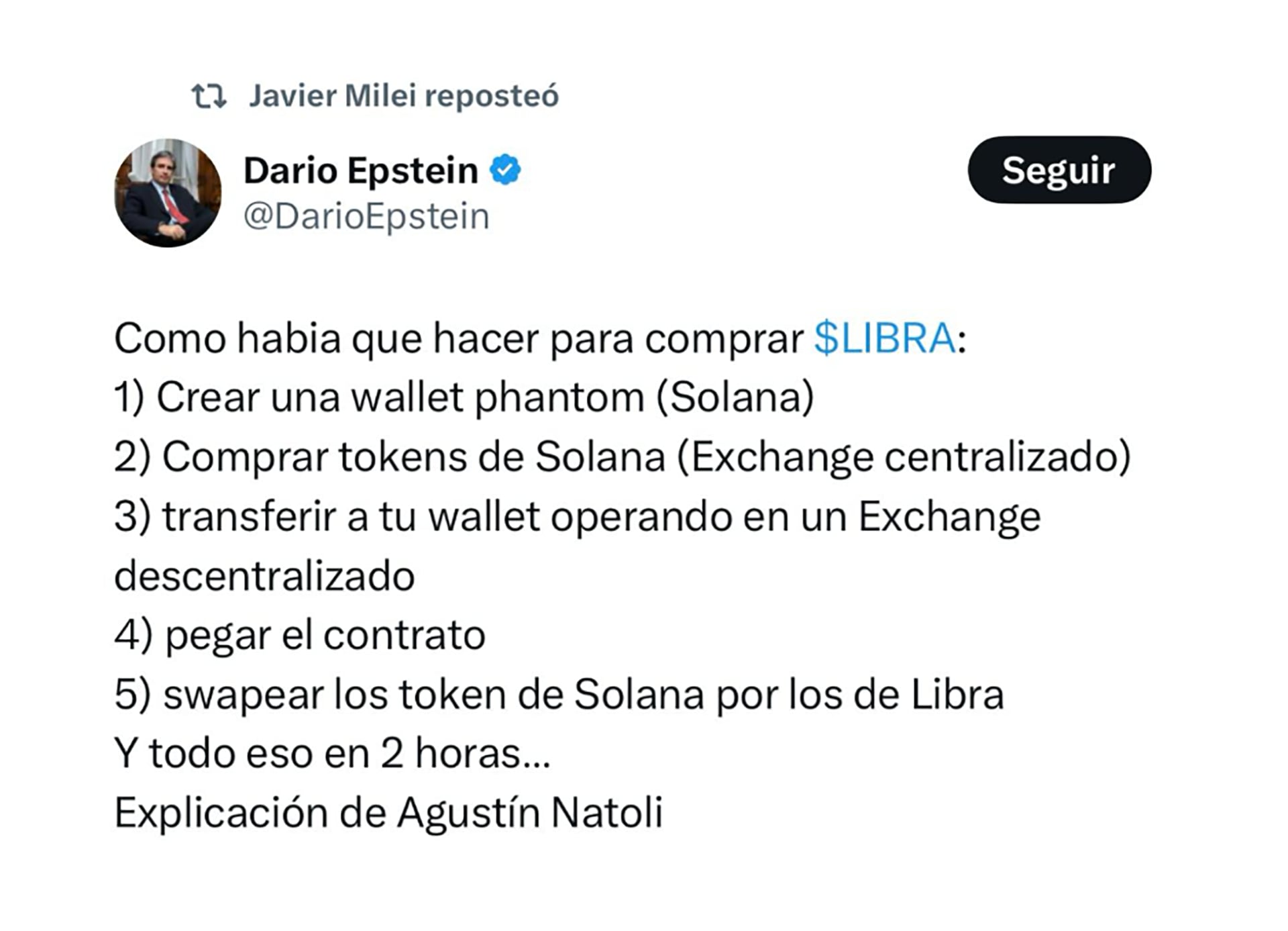 Una billetera cripto permitió comprar $LIBRA a los usuarios minoristas dos  horas después del tuit de Milei - Infobae