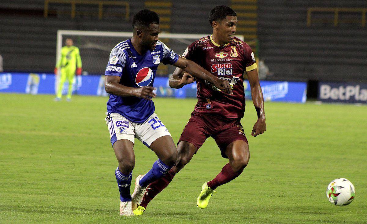 Deportes Tolima and Millonarios during the first leg of the 2021-I final, which ended 1-1 and the second leg ended 2-1 for the "Pijaos" - Dimayor credit