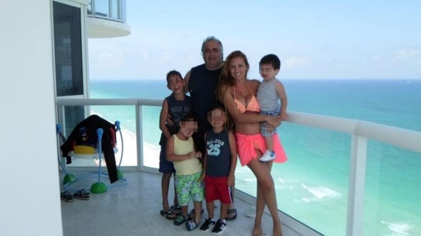Con su familia en unas de sus vacaciones en Miami. Durante años soñó con instalar una sede de La Salada en La Florida