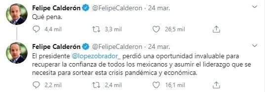 Felipe Calderón Twitts (Foto: Tiwtter@FelipeCalderon)