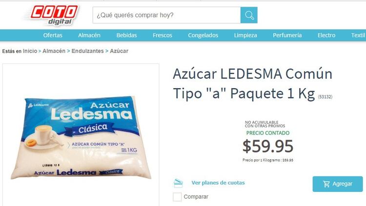 El Gobierno autorizó compras por entre $14,97 y $75,20 para el kilo de azúcar
