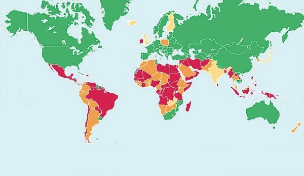 El mapa muestra en verde los países en los que el aborto es legal.