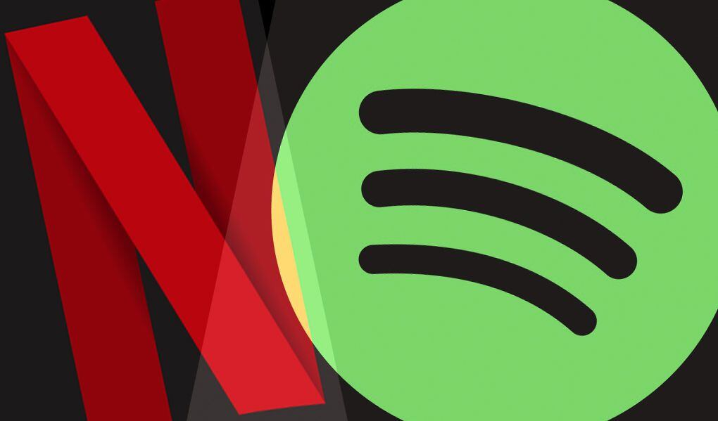 Logos de Netflix y Spotify, respectivamente. (foto: Mercado Negro)