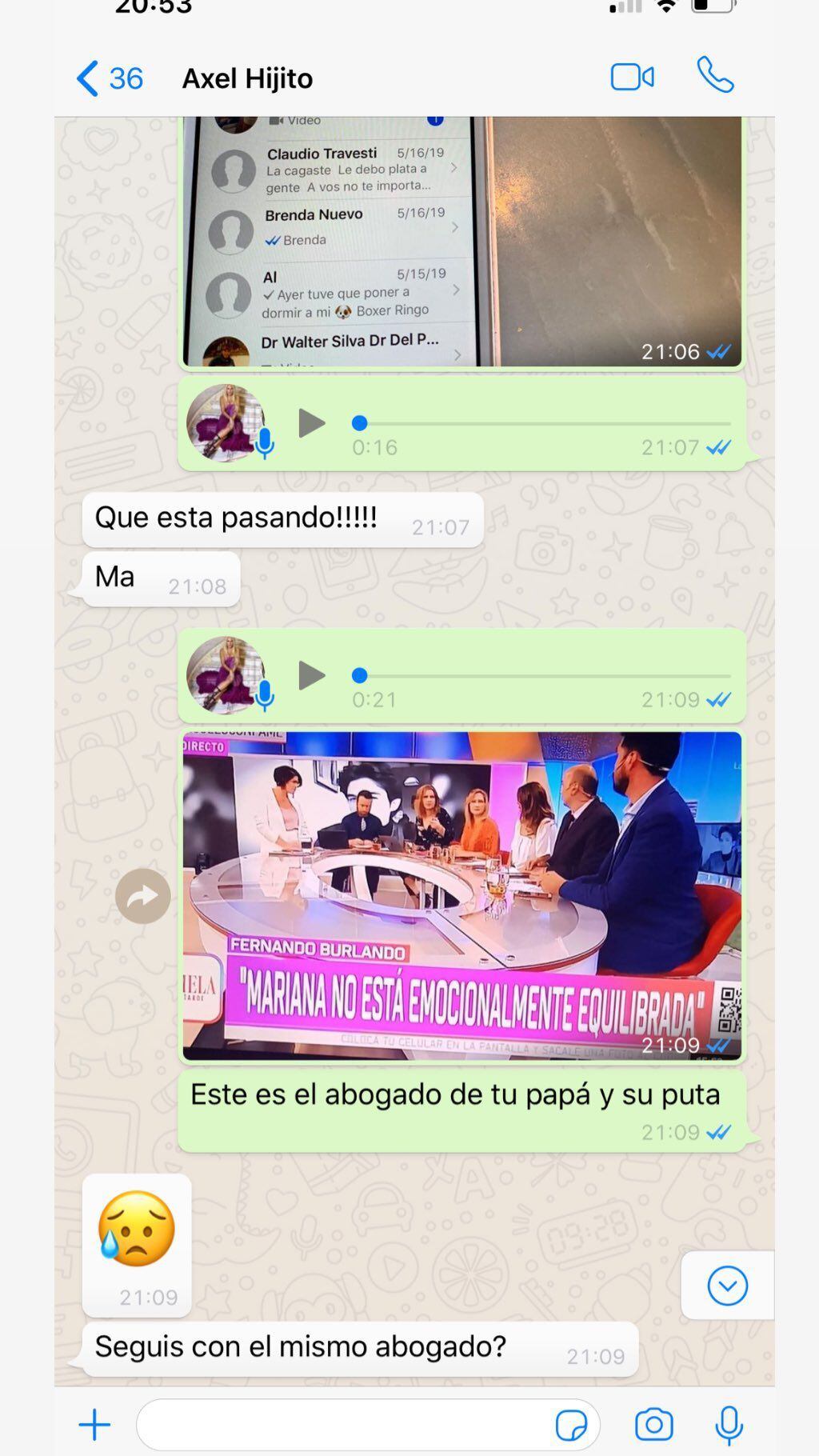La foto en la conversación devela que se trata de una charla reciente (Foto: Instagram)