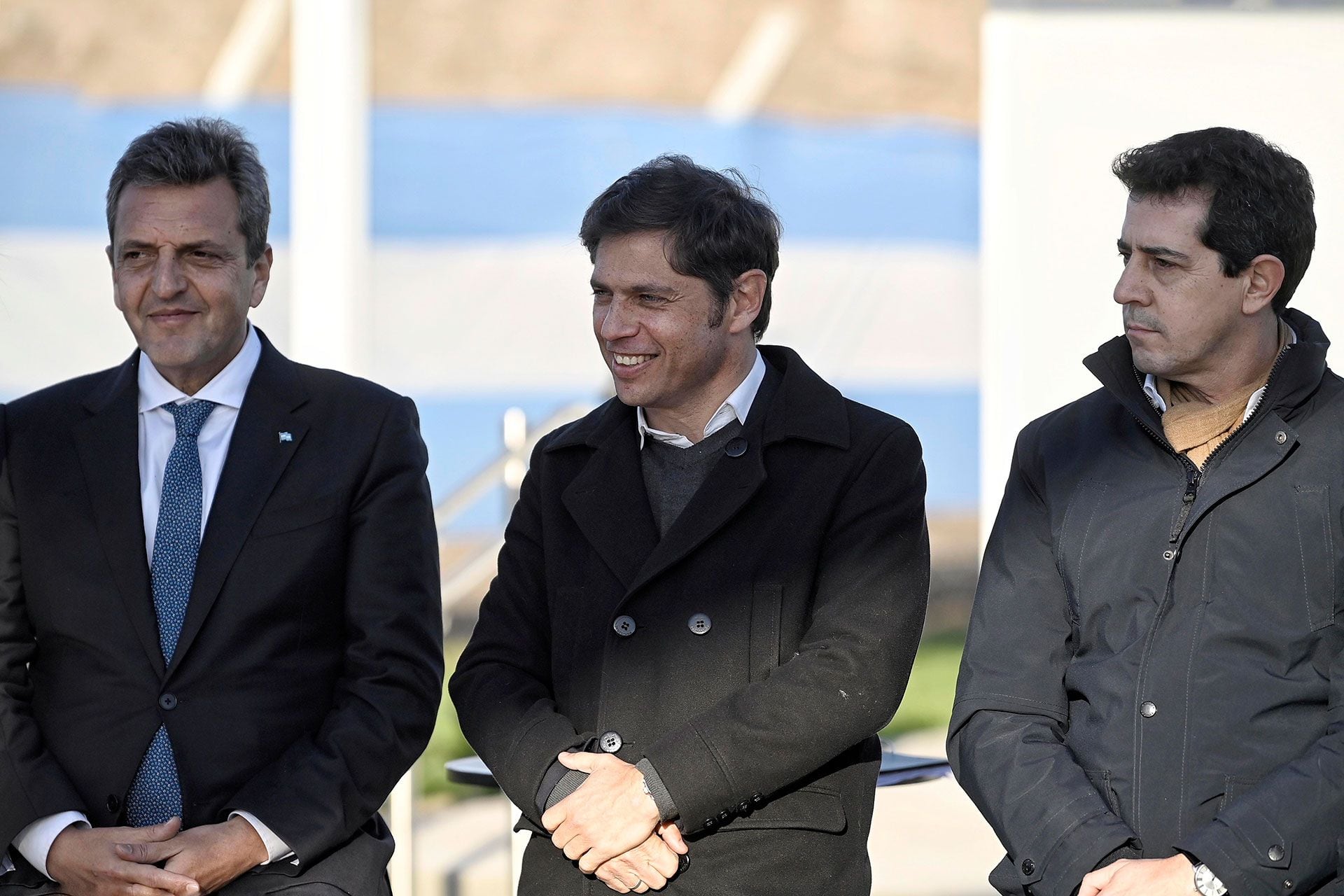 El gobernador junto a Sergio Massa y Wado de Pedro 