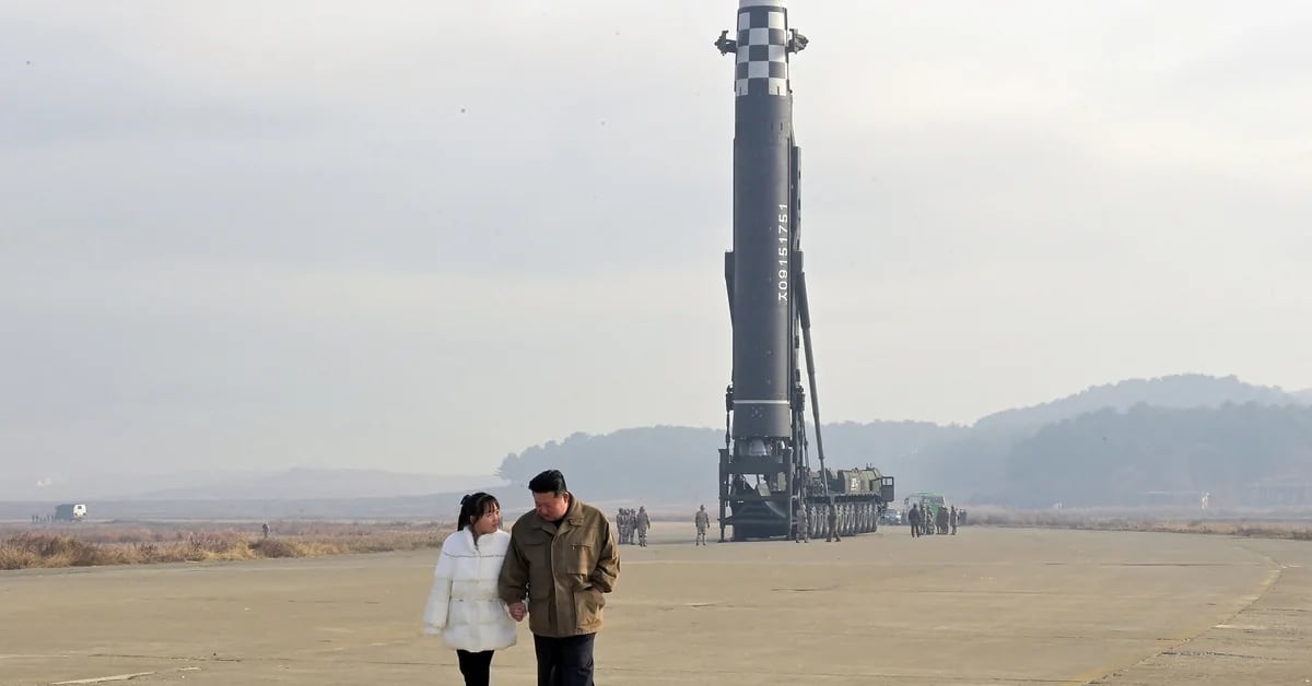 Dictator Kim Jong-un’s daughter made her first public appearance with her father during a missile test