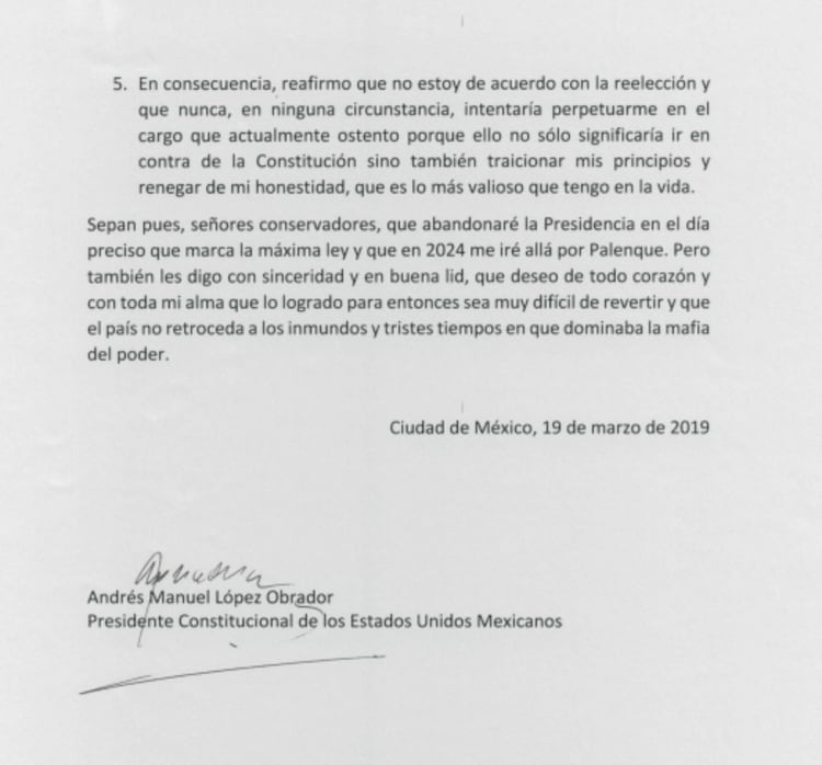 La carta en cuestiÃ³n (Foto: Especial)
