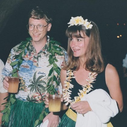 Durante un cumpleaños de Bill con temática  hawaiana (Foto: Instagram@melindafrenchgates)