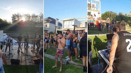 Más de 70 personas, música en vivo, alcohol y equipo de sonido: las imágenes de la fiesta en Nordelta
