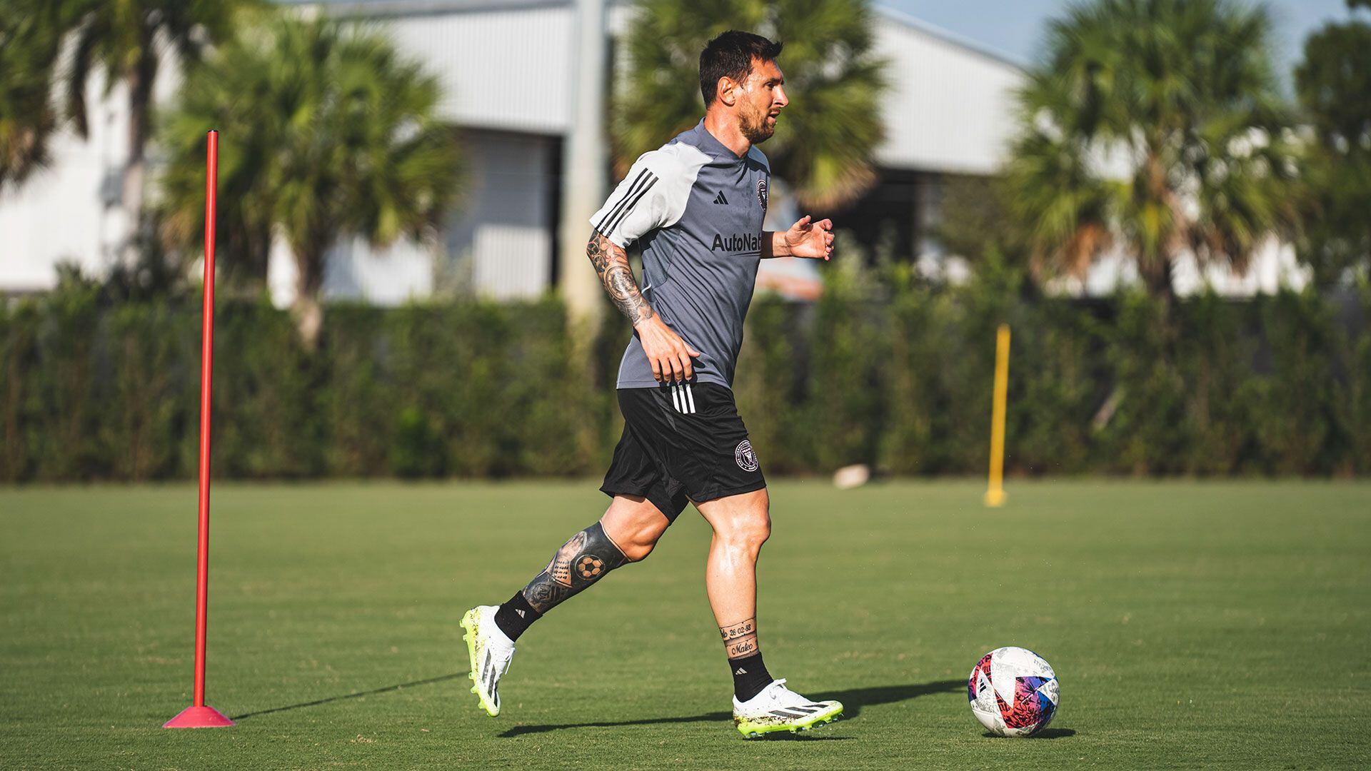 Lionel Messi en el entrenamiento del Inter Miami