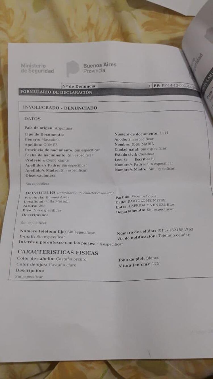 El denunciado, José María Gómez, ex 