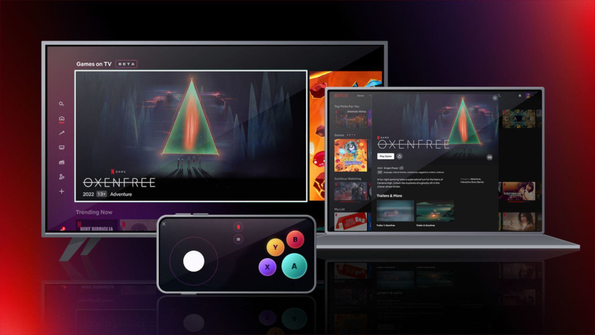 Una muestra de cómo funciona la beta de juegos en TV y PC de Netflix.