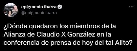 El productor ironizó con la conferencia de Alito Moreno (Foto: Twitter/@epigmenioibarra)