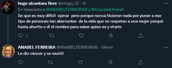 Anabel Ferreira explained that her rapist died of cancer Photo: Twitter/ @ANABELFERREIRAB